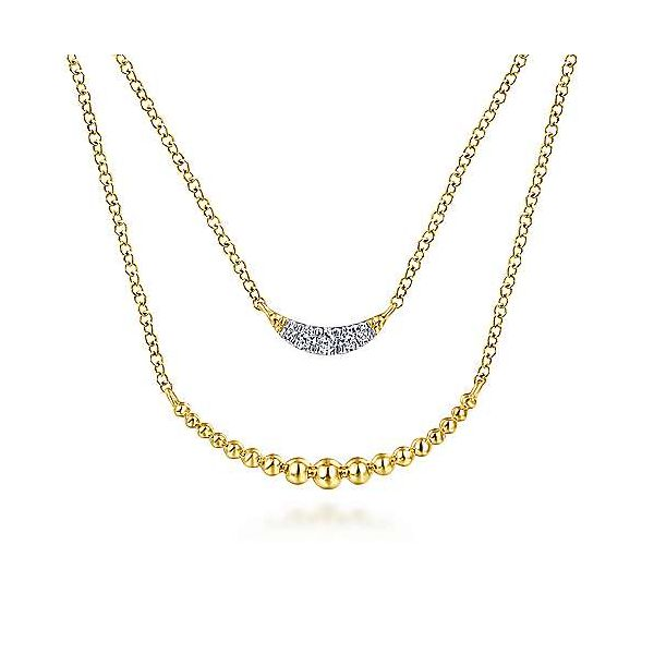 Gabriel Diamond Double Strand Necklace Goldstein's Jewelers Mobile, AL