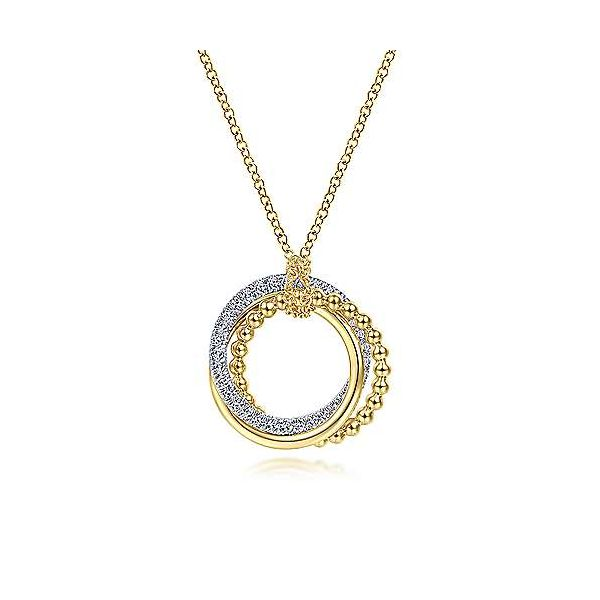 Gabriel Diamond Interlocking Circles Necklace Goldstein's Jewelers Mobile, AL