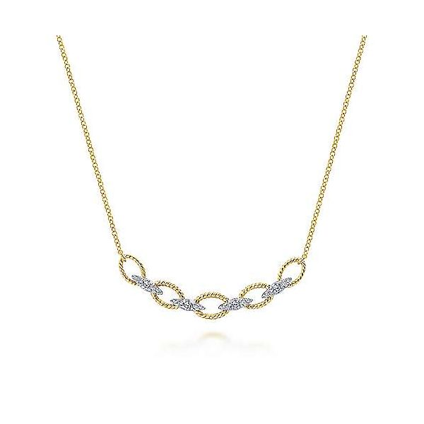 Gabriel Diamond Oval Link Necklace Goldstein's Jewelers Mobile, AL