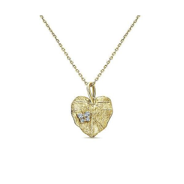 Gabriel Diamond Leaf Necklace Goldstein's Jewelers Mobile, AL