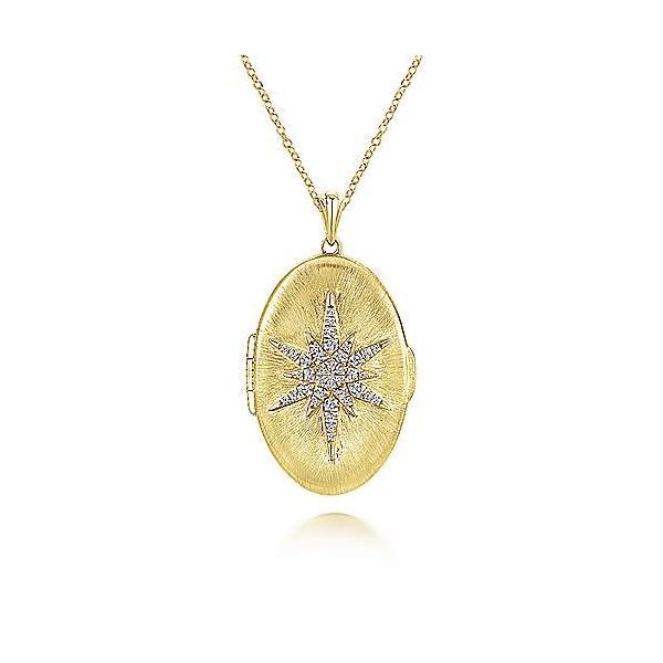 Gabriel Diamond Starburst Locket Necklace Goldstein's Jewelers Mobile, AL