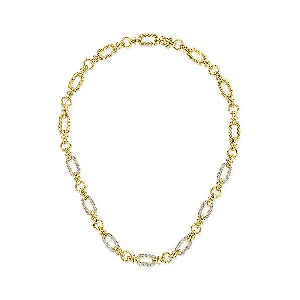 Gabriel Oval Twisted Link Necklace Image 2 Goldstein's Jewelers Mobile, AL