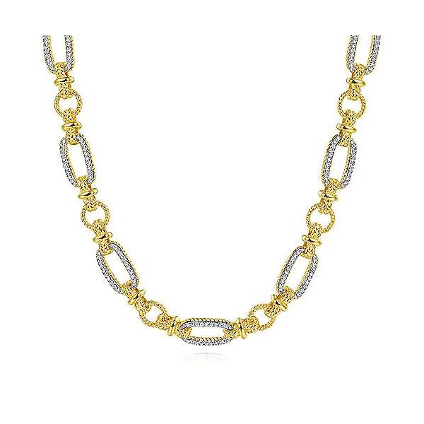 Gabriel Oval Twisted Link Necklace Goldstein's Jewelers Mobile, AL