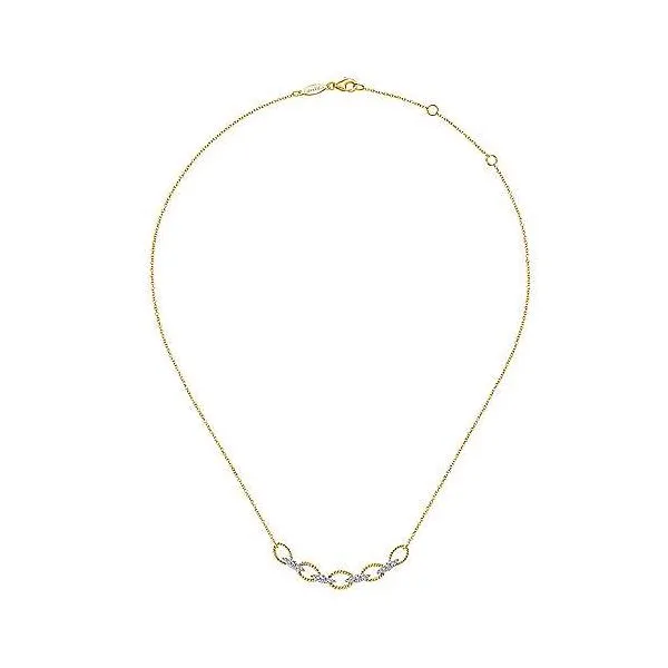 Gabriel Diamond Link Necklace Image 2 Goldstein's Jewelers Mobile, AL