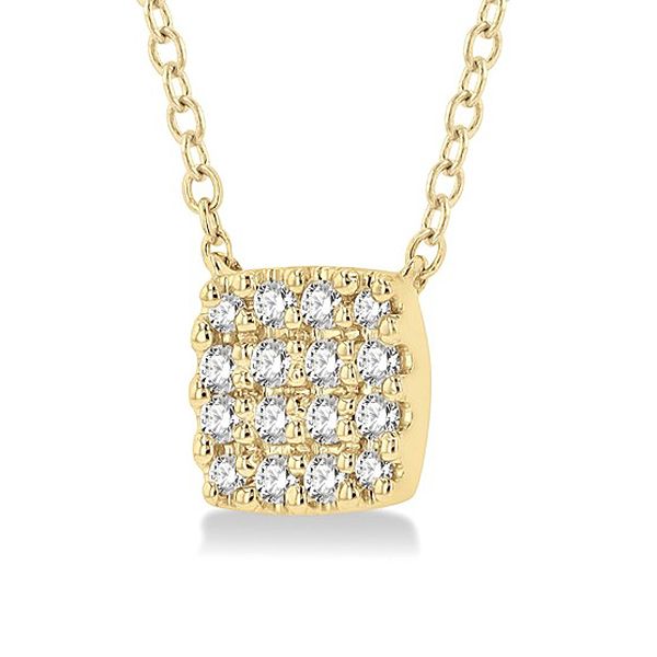 Diamond Petite Cushion Shape Necklace Image 2 Goldstein's Jewelers Mobile, AL