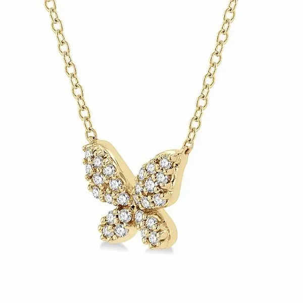 Diamond Petite Butterfly Necklace Image 2 Goldstein's Jewelers Mobile, AL