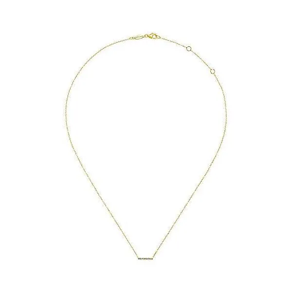 Gabriel Diamond Petite Bar Necklace Image 2 Goldstein's Jewelers Mobile, AL