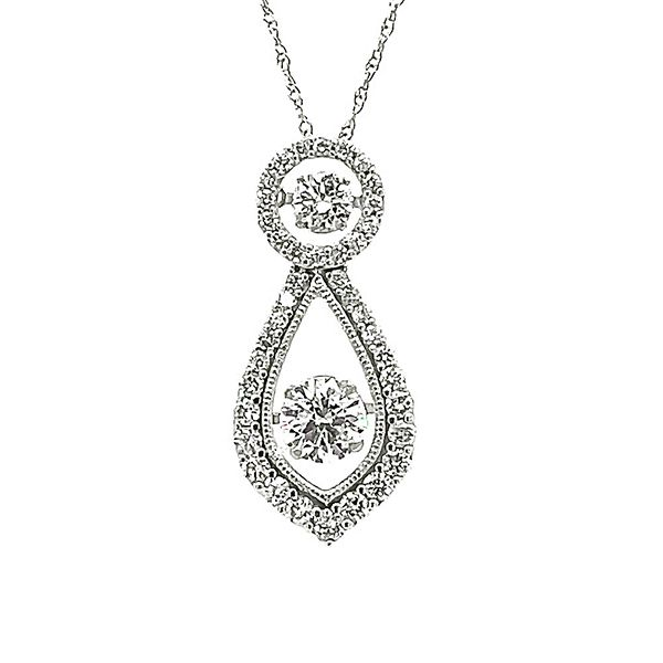 Nila Dancing Diamond Drop Pendant | Two-Tone Gold Pendant | CaratLane