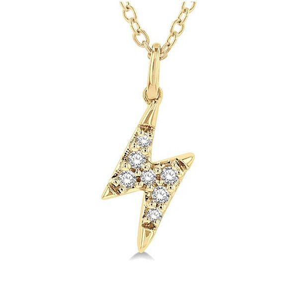 10 KARAT YELLOW GOLD 0.10 CARAT DIAMOND LIGHTNING BOLT NECKLACE Image 3 Goldstein's Jewelers Mobile, AL