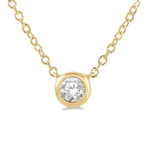 Diamond Bezel Set Necklace Image 3 Goldstein's Jewelers Mobile, AL