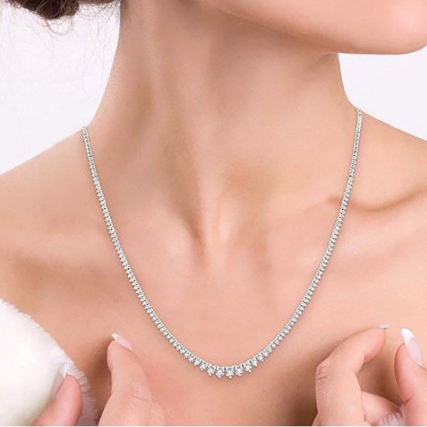 Diamond Riviera Necklace Image 4 Goldstein's Jewelers Mobile, AL