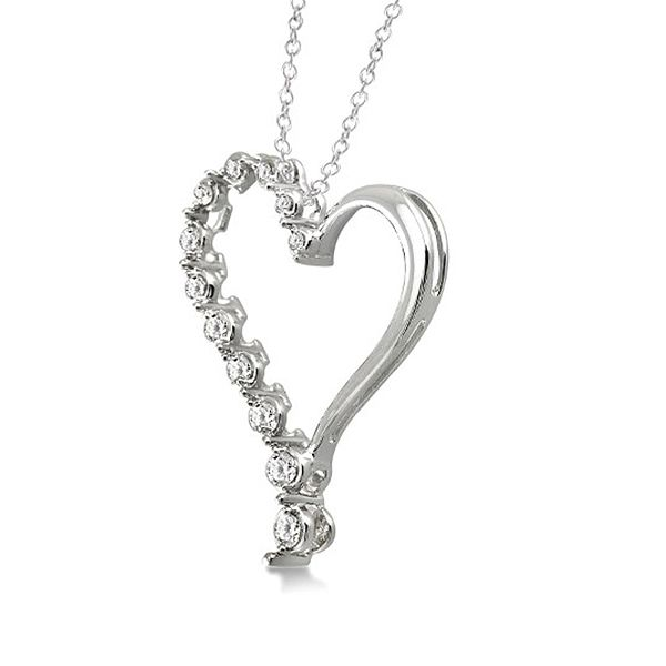 Diamond Heart Necklace Image 2 Goldstein's Jewelers Mobile, AL