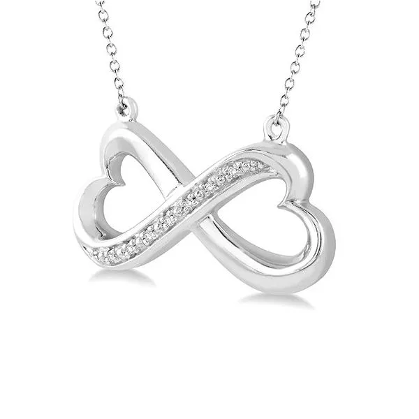 Diamond Heart Infinity Necklace Image 2 Goldstein's Jewelers Mobile, AL