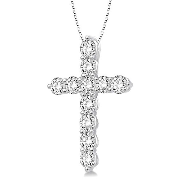 Diamond Cross Necklace Image 2 Goldstein's Jewelers Mobile, AL