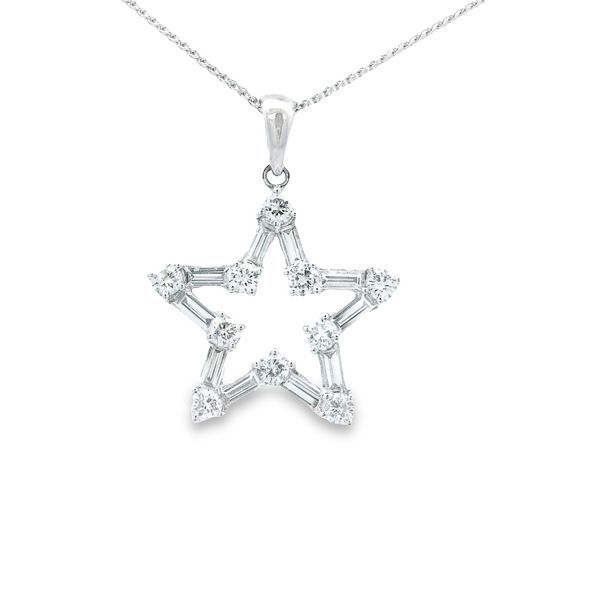 Diamond Baguette and Round Star of David Pendant Goldstein's Jewelers Mobile, AL