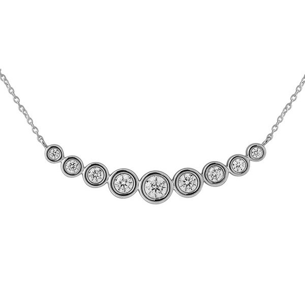 Diamond Graduated Bezel Set Curved Bar Necklace Goldstein's Jewelers Mobile, AL