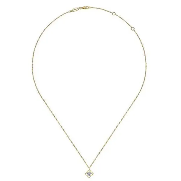 Diamond Gabriiel Floral Pendant Necklace Image 2 Goldstein's Jewelers Mobile, AL