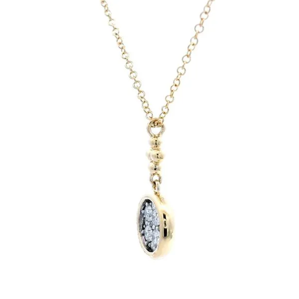 14K Yellow Gold Gabriel 0.25 Carat Diamond Cluster Drop Necklace – 17.5” Image 2 Goldstein's Jewelers Mobile, AL