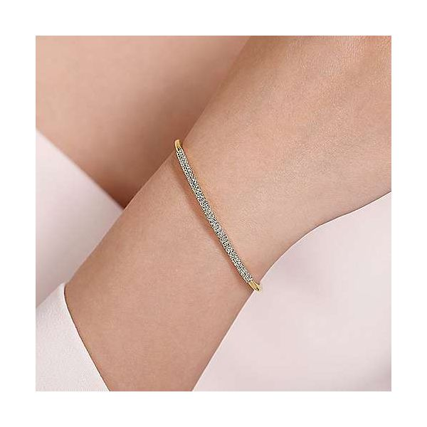 Gabriel Double Row Diamond Bangle Bracelet Image 4 Goldstein's Jewelers Mobile, AL