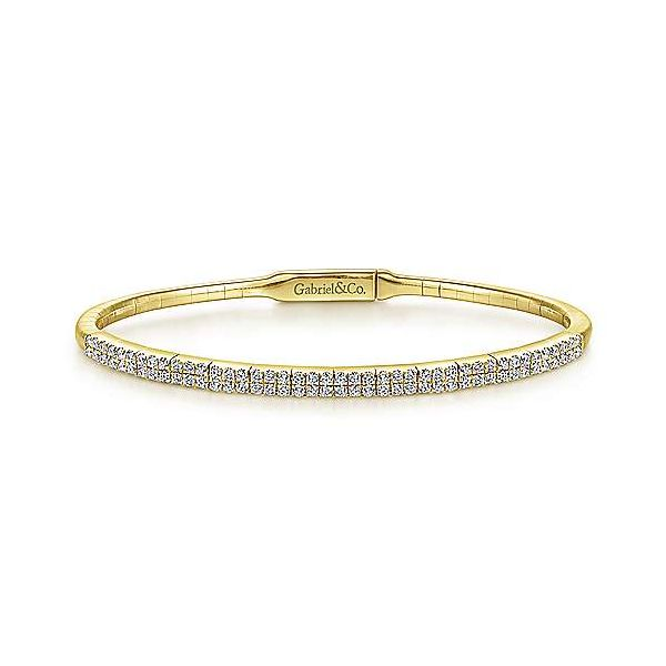 Gabriel Double Row Diamond Bangle Bracelet Goldstein's Jewelers Mobile, AL