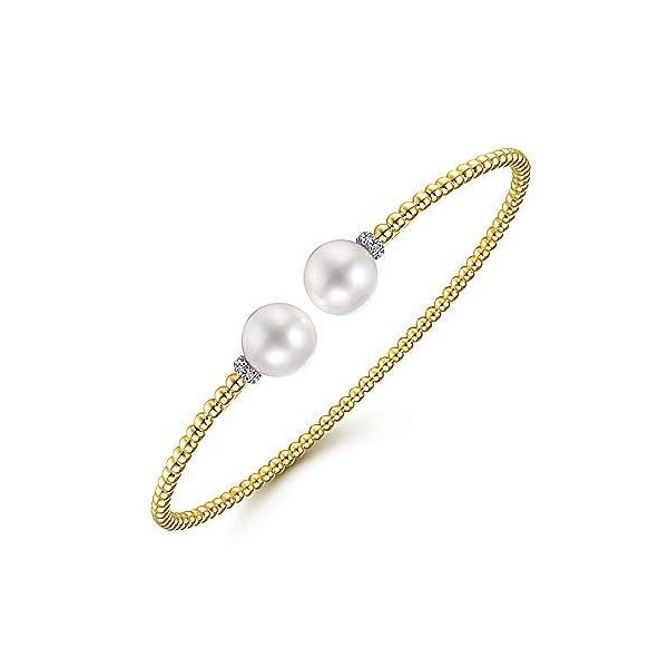 Gabriel Bujukan Pearl and Diamond Cuff Bracelet Image 2 Goldstein's Jewelers Mobile, AL