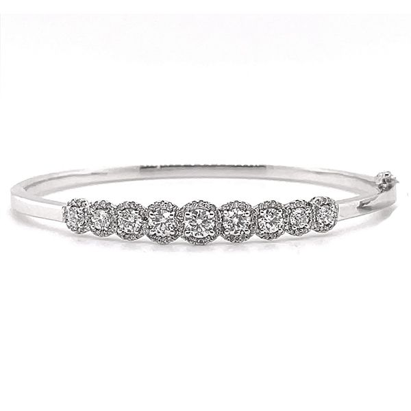 Diamond Halo Bangle Bracelet Goldstein's Jewelers Mobile, AL