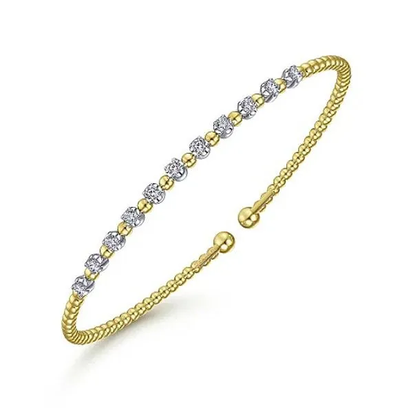 YELLOW 14 KARAT GOLD GABRIEL 0.37 CARAT DIAMOND BUJUKAN BANGLE BRACELET Image 2 Goldstein's Jewelers Mobile, AL