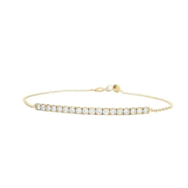 18 Karat Yellow Gold 0.60 Carat Diamond Bar Bracelet - 7