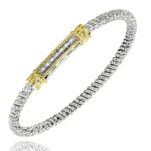 Sterling Silver and14K Yellow Gold 0.07 Carat Diamond Vahan Bracelet Goldstein's Jewelers Mobile, AL