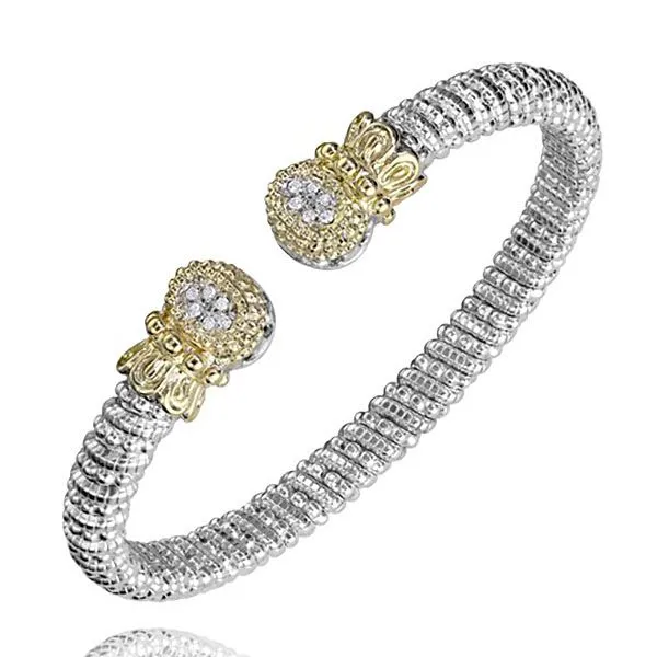 Sterling Silver and 14K Yellow Gold 0.09 Carat Diamond Vahan Bracelet Goldstein's Jewelers Mobile, AL