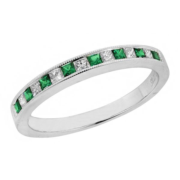 Emerald and Diamond Anniversary Ring Goldstein's Jewelers Mobile, AL