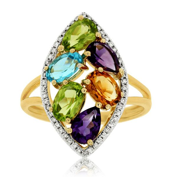 Multi-Stone and Diamond Ring Goldstein's Jewelers Mobile, AL