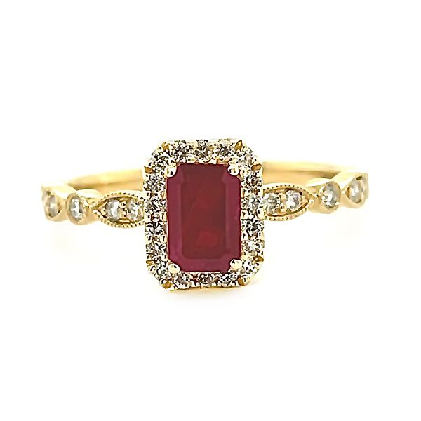 Ruby and Diamond Halo Ring Goldstein's Jewelers Mobile, AL
