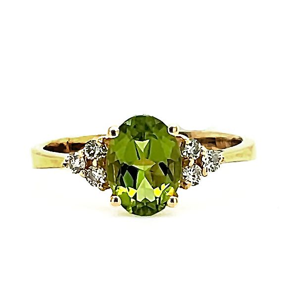 Buy Peridot and Diamond Ring in Platinum Over Sterling Silver (Size 7.0)  2.10 ctw at ShopLC.