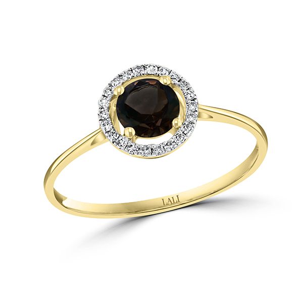 Smokey Quartz and Diamond Halo Ring Goldstein's Jewelers Mobile, AL