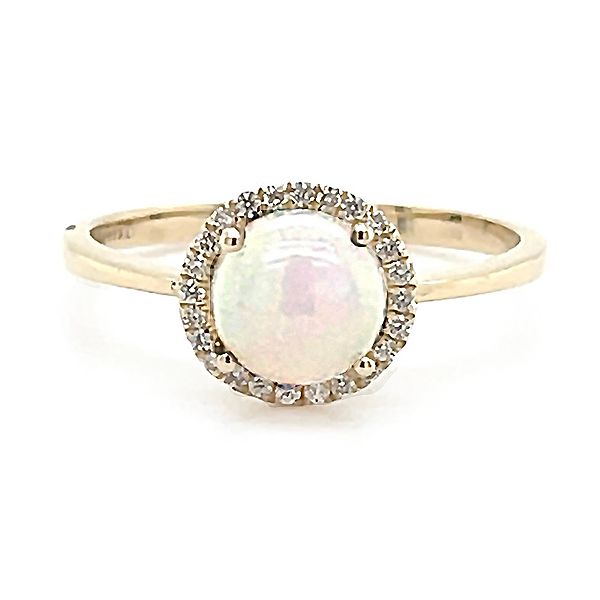 Opal and Diamond Halo Ring Goldstein's Jewelers Mobile, AL