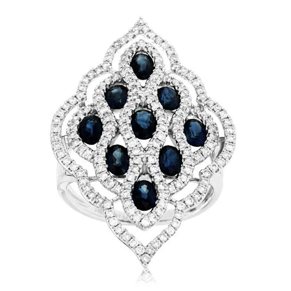 WHITE 14 KARAT 2.00 CARATS SAPPHIRE & 0.88 CARAT DIAMOND RING Goldstein's Jewelers Mobile, AL