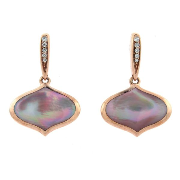 Pink Mother of Pearl and Diamond Earrings Goldstein's Jewelers Mobile, AL