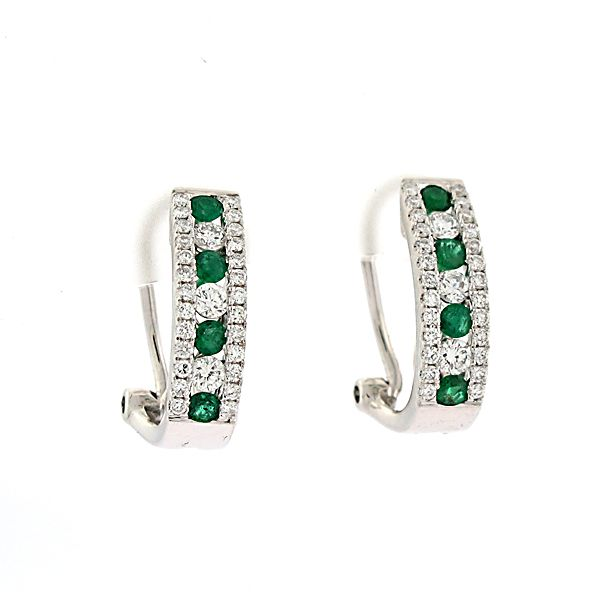 Emerald and Diamond Earrings Goldstein's Jewelers Mobile, AL