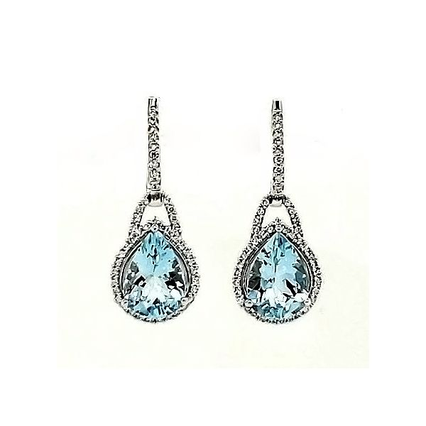 Aquamarine and Diamond Earrings Goldstein's Jewelers Mobile, AL