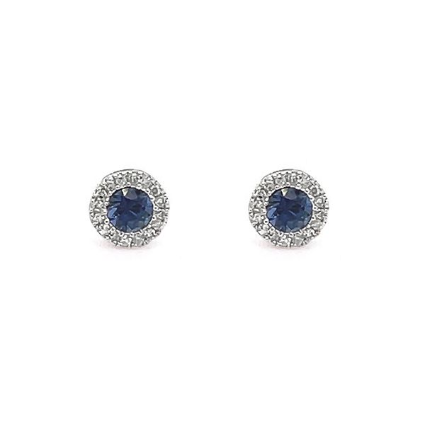 Sapphire and Diamond Cluster Earrings Goldstein's Jewelers Mobile, AL