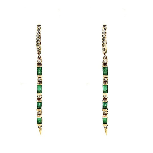 Emerald and Diamond Dangle Earrings Goldstein's Jewelers Mobile, AL