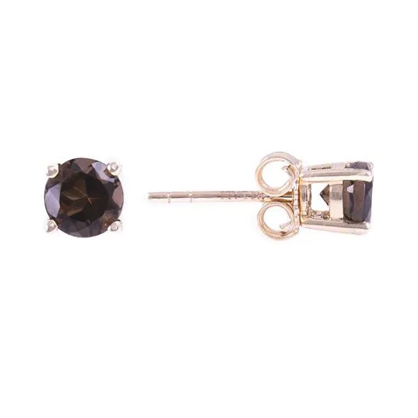 Smoky Quartz Solitaire Earrings Goldstein's Jewelers Mobile, AL