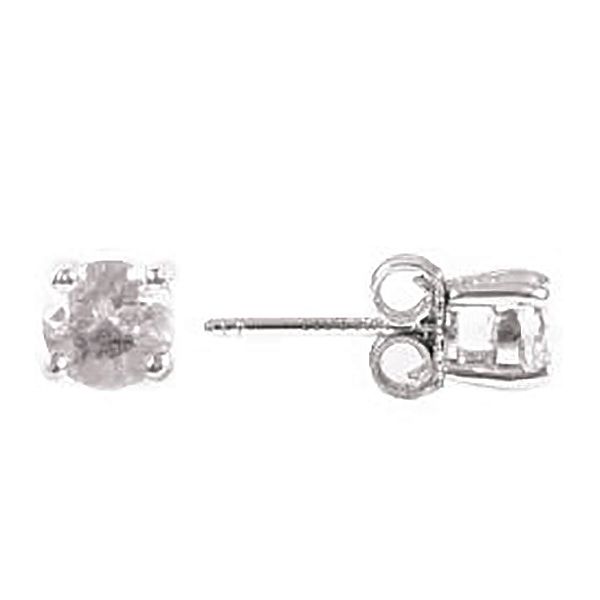 White Sapphire Solitaire Earrings Goldstein's Jewelers Mobile, AL