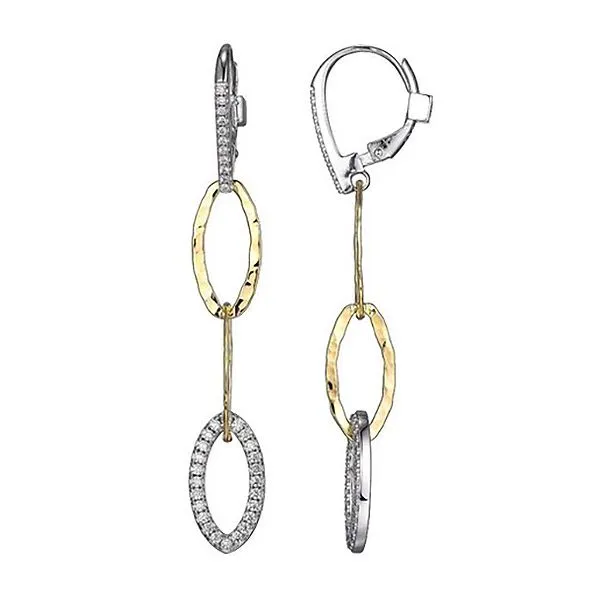 18 KARAT YELLOW GOLD PLATED STERLING SILVER ELLE DROP LINK EARRINGS Goldstein's Jewelers Mobile, AL