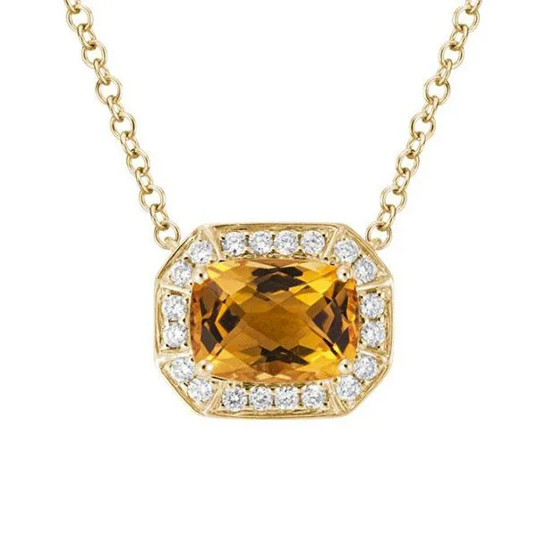 Citrine and Diamond Necklace Goldstein's Jewelers Mobile, AL