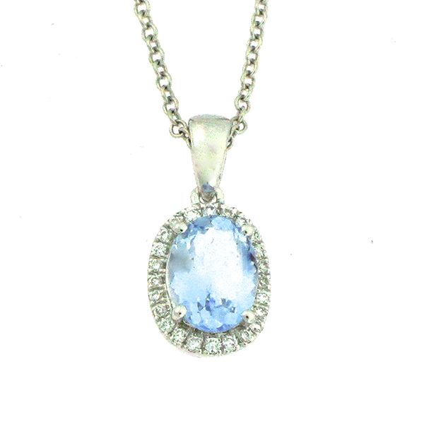 Aquamarine and Diamond Pendant Goldstein's Jewelers Mobile, AL