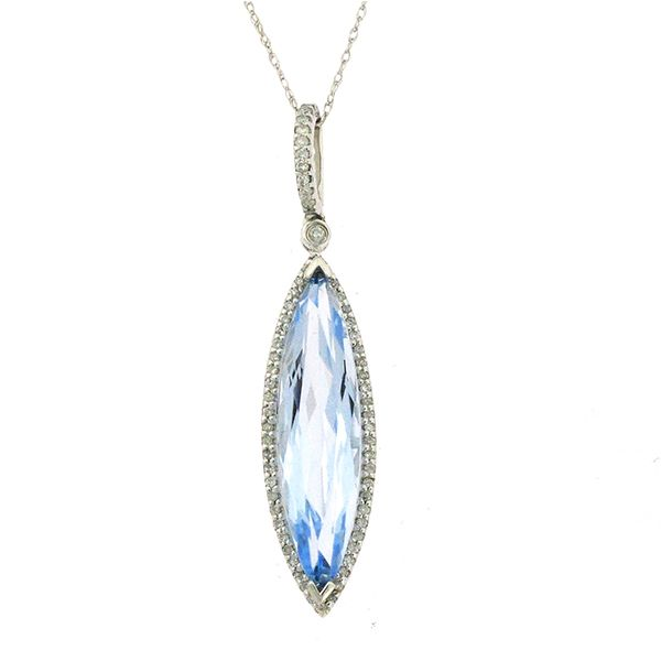 Blue Topaz and Diamond Necklace Goldstein's Jewelers Mobile, AL