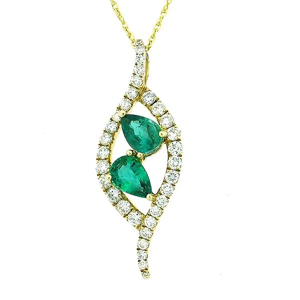 Emerald and Diamond Pendant Goldstein's Jewelers Mobile, AL