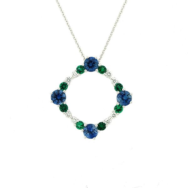 Sapphire, Emerald and Diamond Necklace Goldstein's Jewelers Mobile, AL
